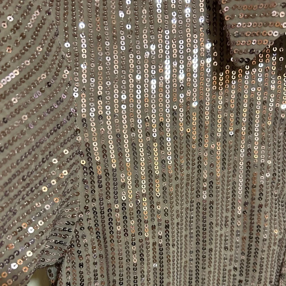 NWT! Women's Anthropologie Maeve Bettina Tiered Sequin Shirt Dres XSP - Picture 11 of 13